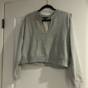 gray cropped crewneck